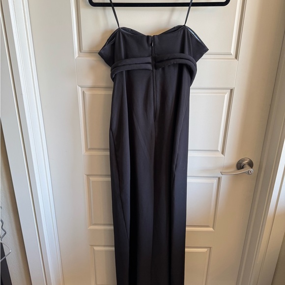 Badgley Mischka Black Strapless Gown with Front Knot - Picture 2 of 3